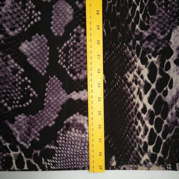 David Meister Ladies Size 10 Purple Cream & Black V-neck Snakeskin Print Dress - Picture 10 of 10